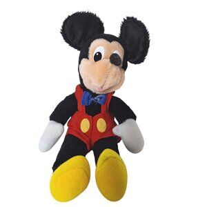 Vintage Applause Disney Mickey Mouse Plush 11" Red Overalls